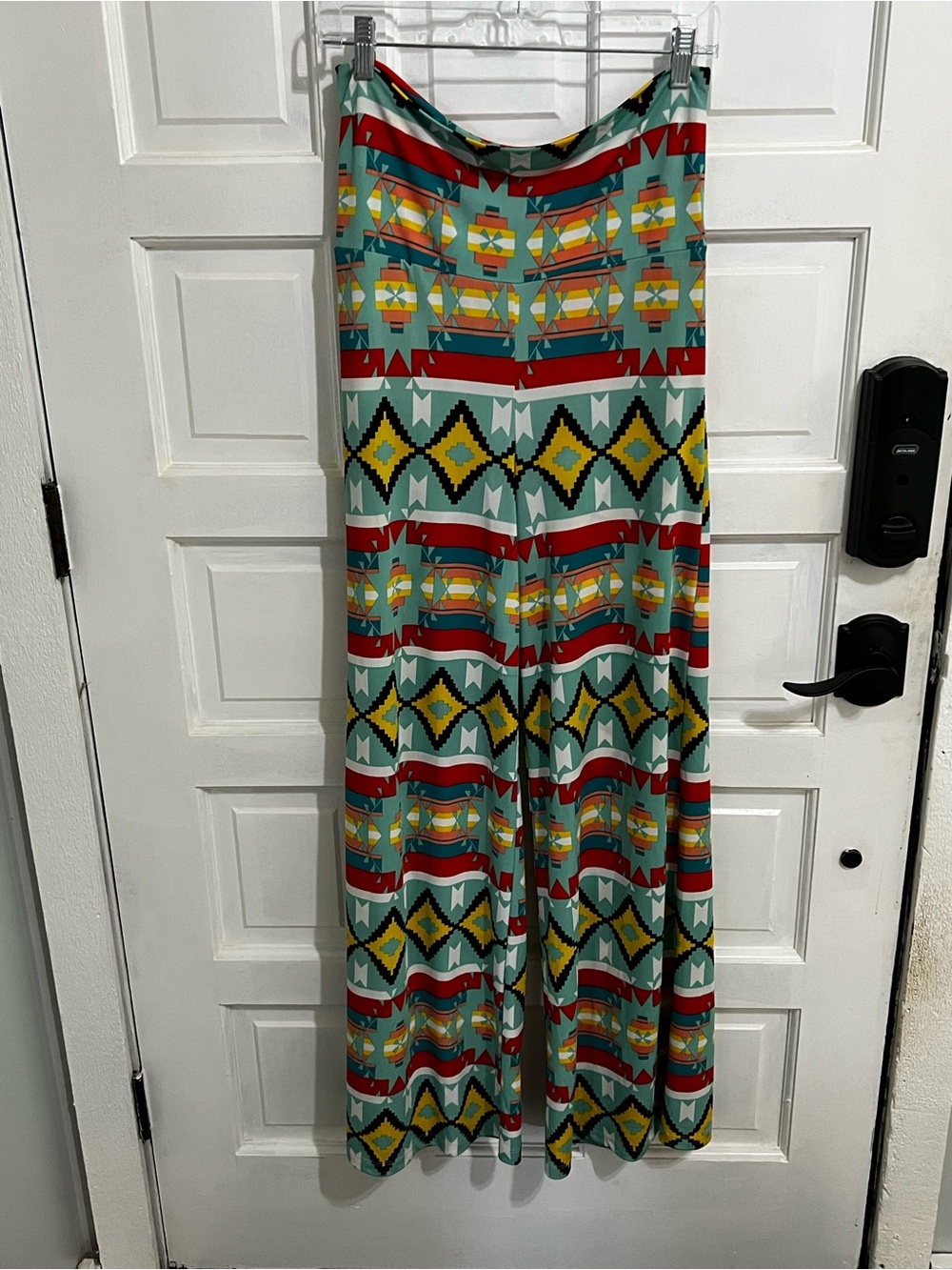 2B Clothing Teal & Multicolor Southwest-Print Wide Leg Pants